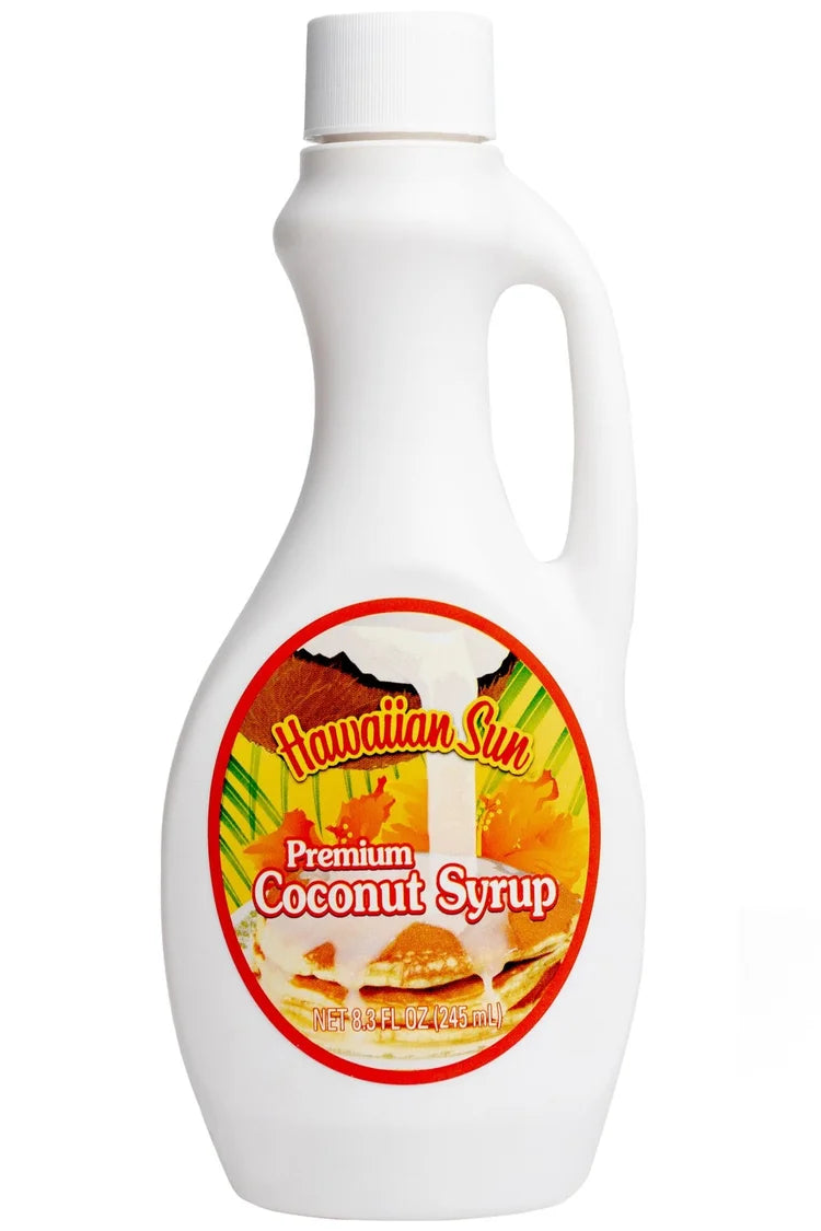 Hawaiian Sun Premium Coconut Syrup - 8.3 oz - Authentic Hawaiian Breakfast Syrup from Hawaii