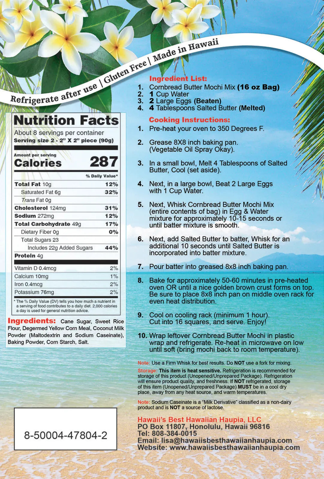 Hawaii's Best Cornbread Butter Mochi Mix - 16 oz