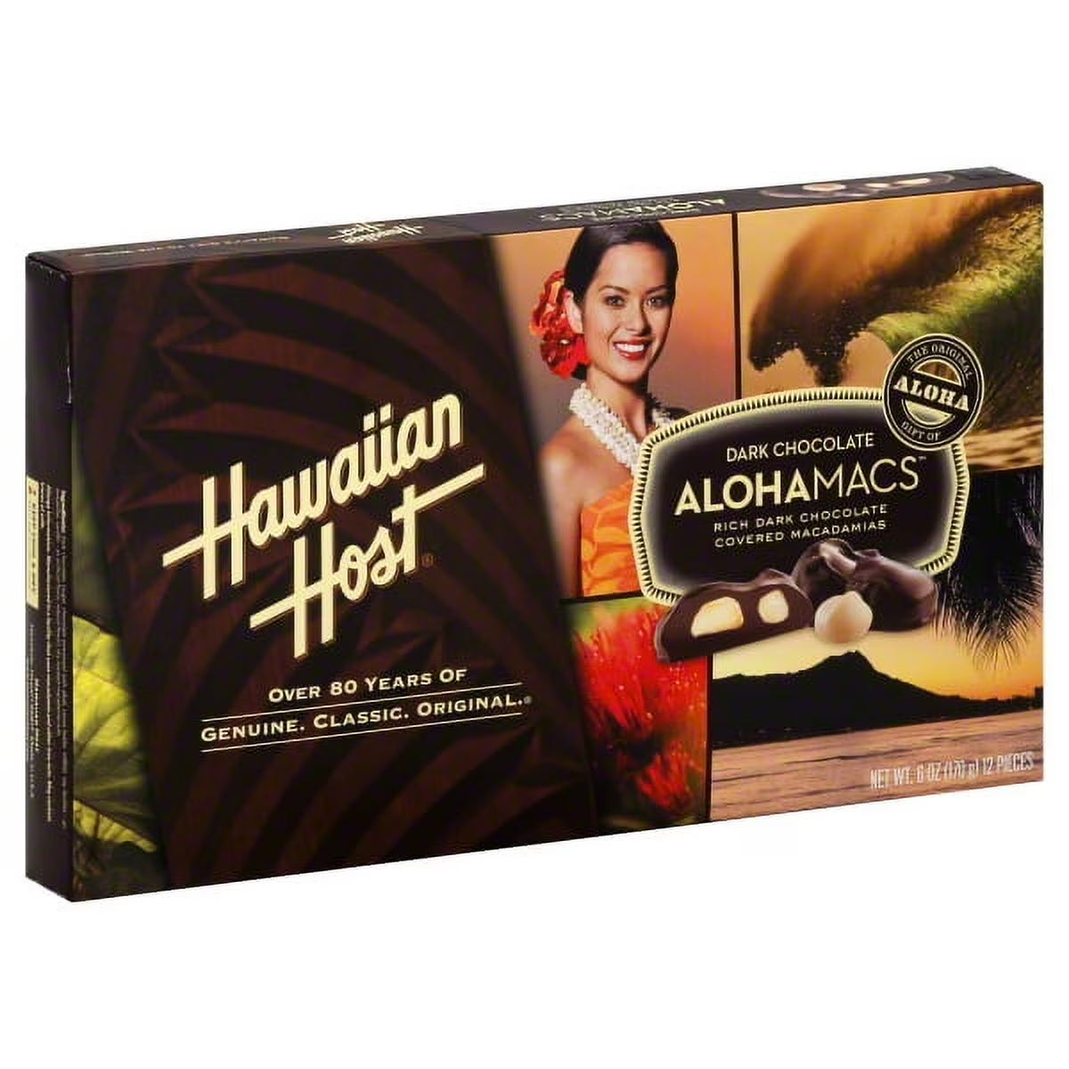 Hawaiian Host AlohaMacs Dark Chocolate Macadamias - 6 oz Box