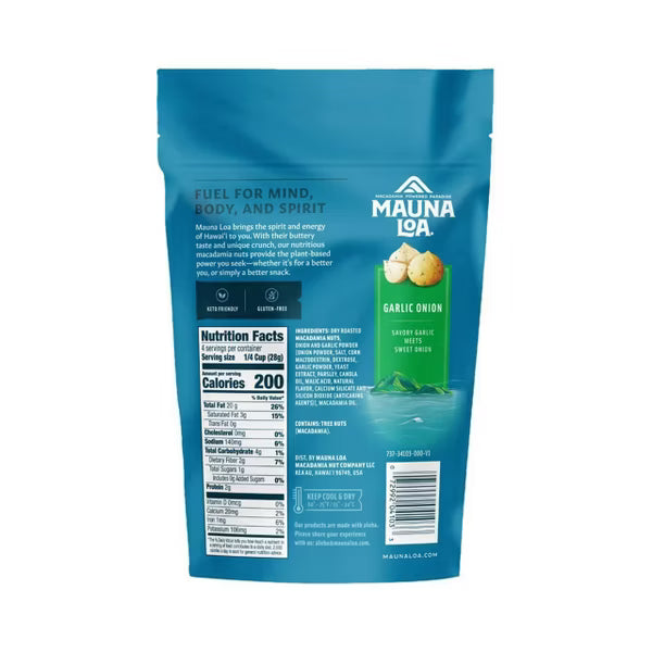 Mauna Loa Maui Garlic Onion Macadamia Nuts - 4 oz