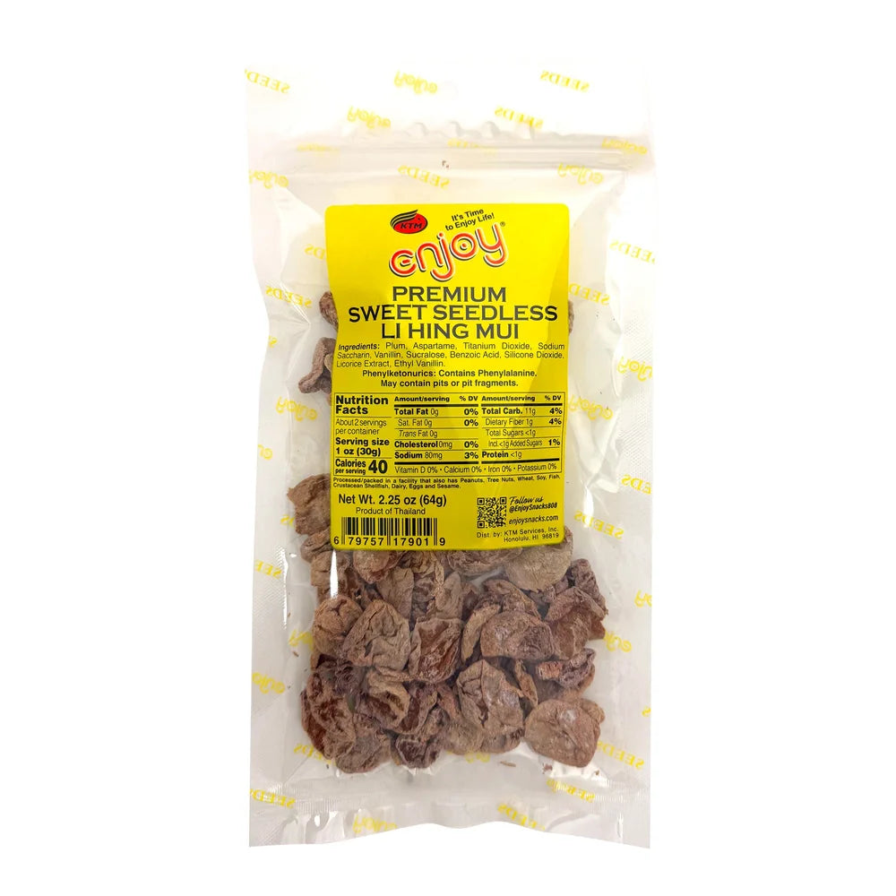 Enjoy Premium Sweet Seedless Li Hing Mui - 2.25 oz
