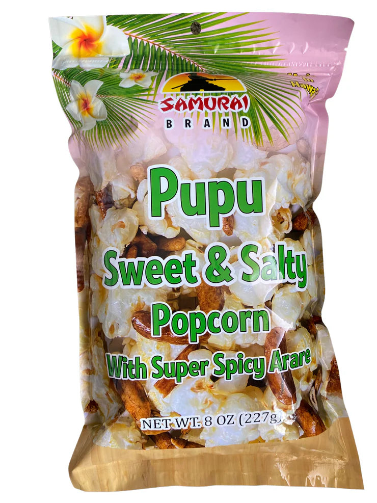 Pupu Sweet & Salty Popcorn with Super Spicy Arare - 8 oz