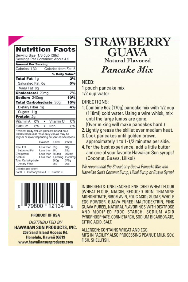 Hawaiian Sun Strawberry Guava Pancake Mix - 6 oz