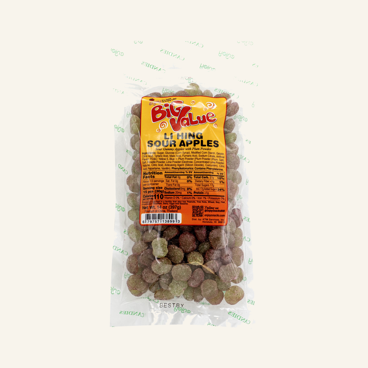 Enjoy BV Li Hing Sour Apples, 14 oz