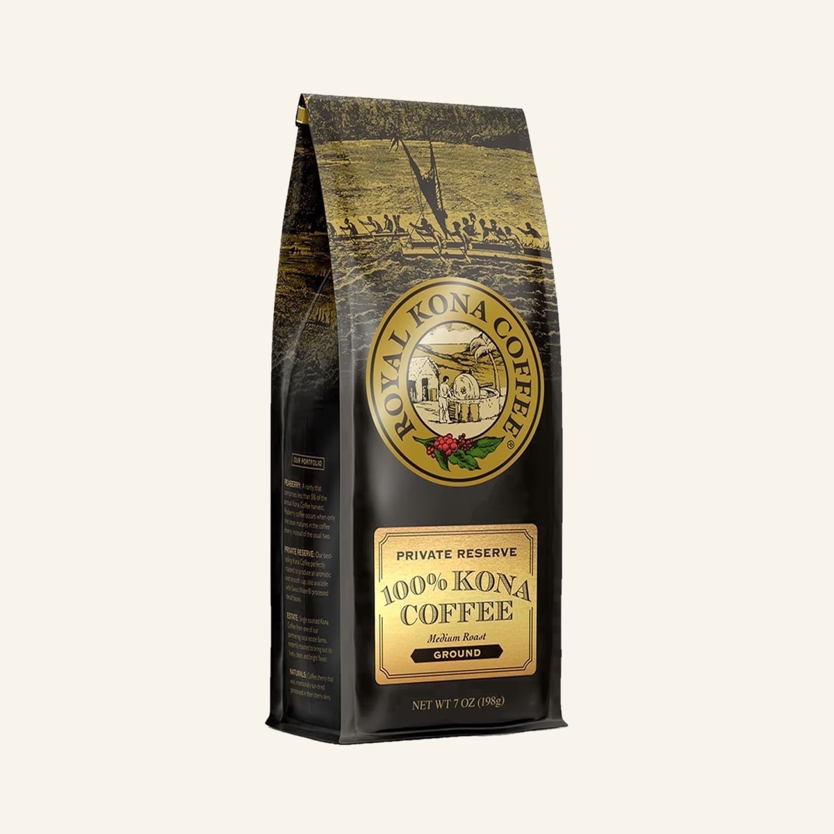 Royal Kona Private Reserve 100% Kona Ground Coffee, Medium Roast, Hawaiian, 7 oz