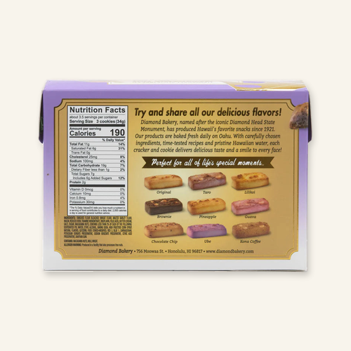 Diamond Bakery Hawaiian Macadamia Shortbread Cookies - Taro 4.0oz