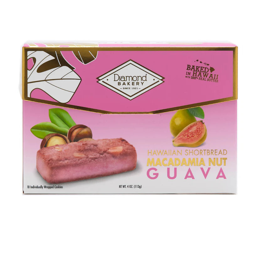 Diamond Bakery Hawaiian Macadamia Shortbread Cookies - Guava 4.0oz