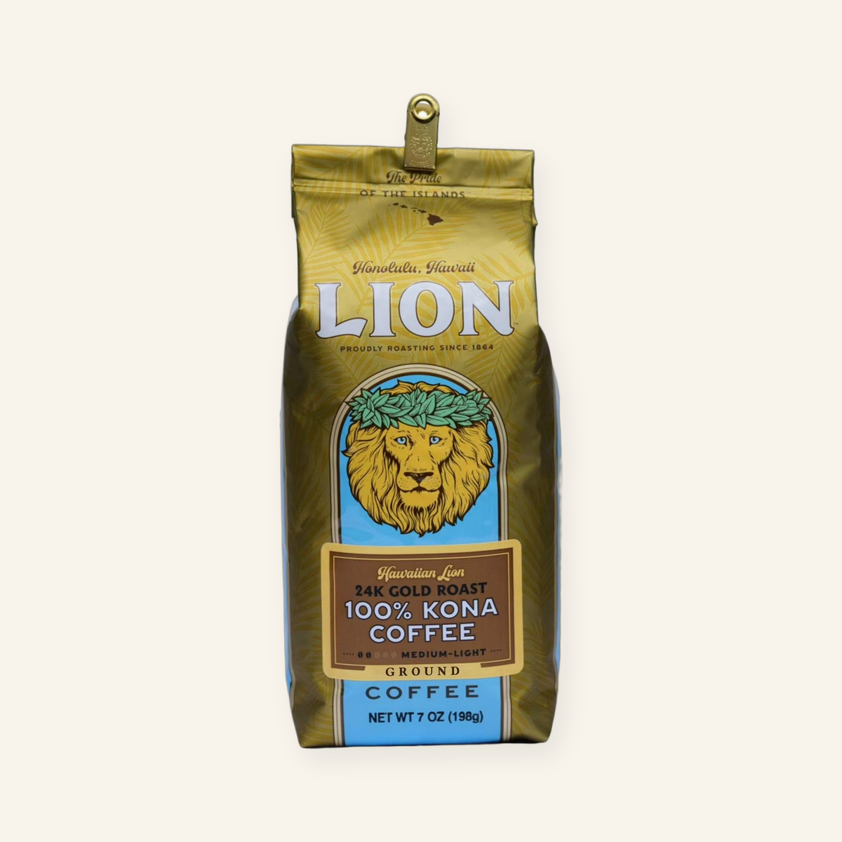 Lion Coffee 24K Gold Roast 100% Kona Coffee - 7 oz