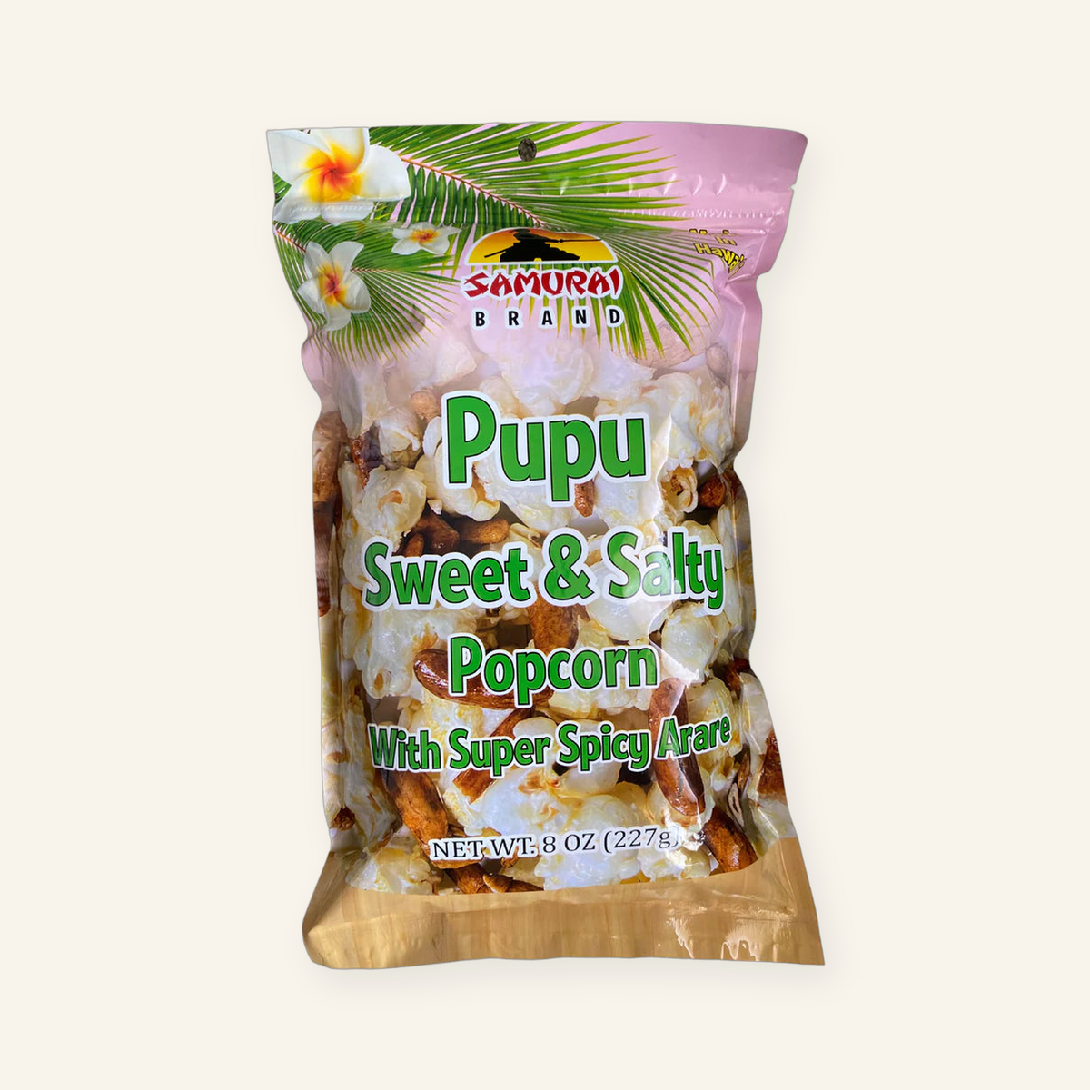 Pupu Sweet & Salty Popcorn with Super Spicy Arare - 8 oz