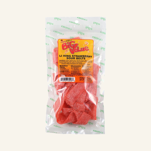 Enjoy BV Li Hing Strawberry Sour Belts (8 oz)