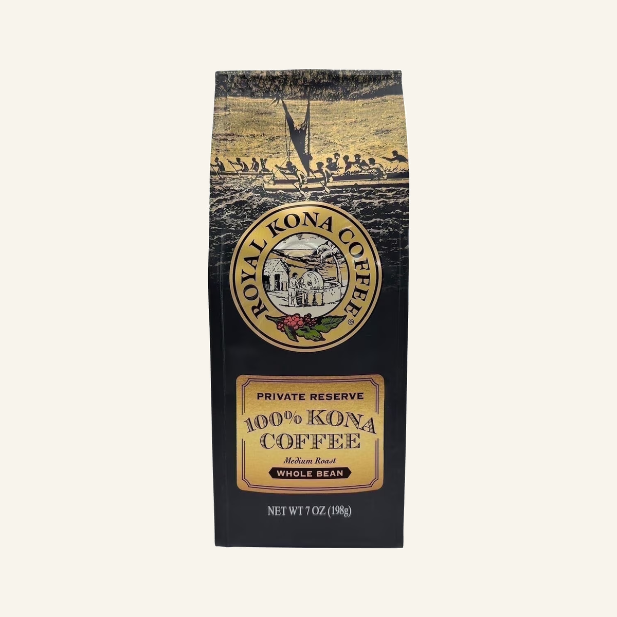 Royal Kona Coffee Medium Roast Whole Bean Coffee, 100% Hawaiian Kona, 7 oz
