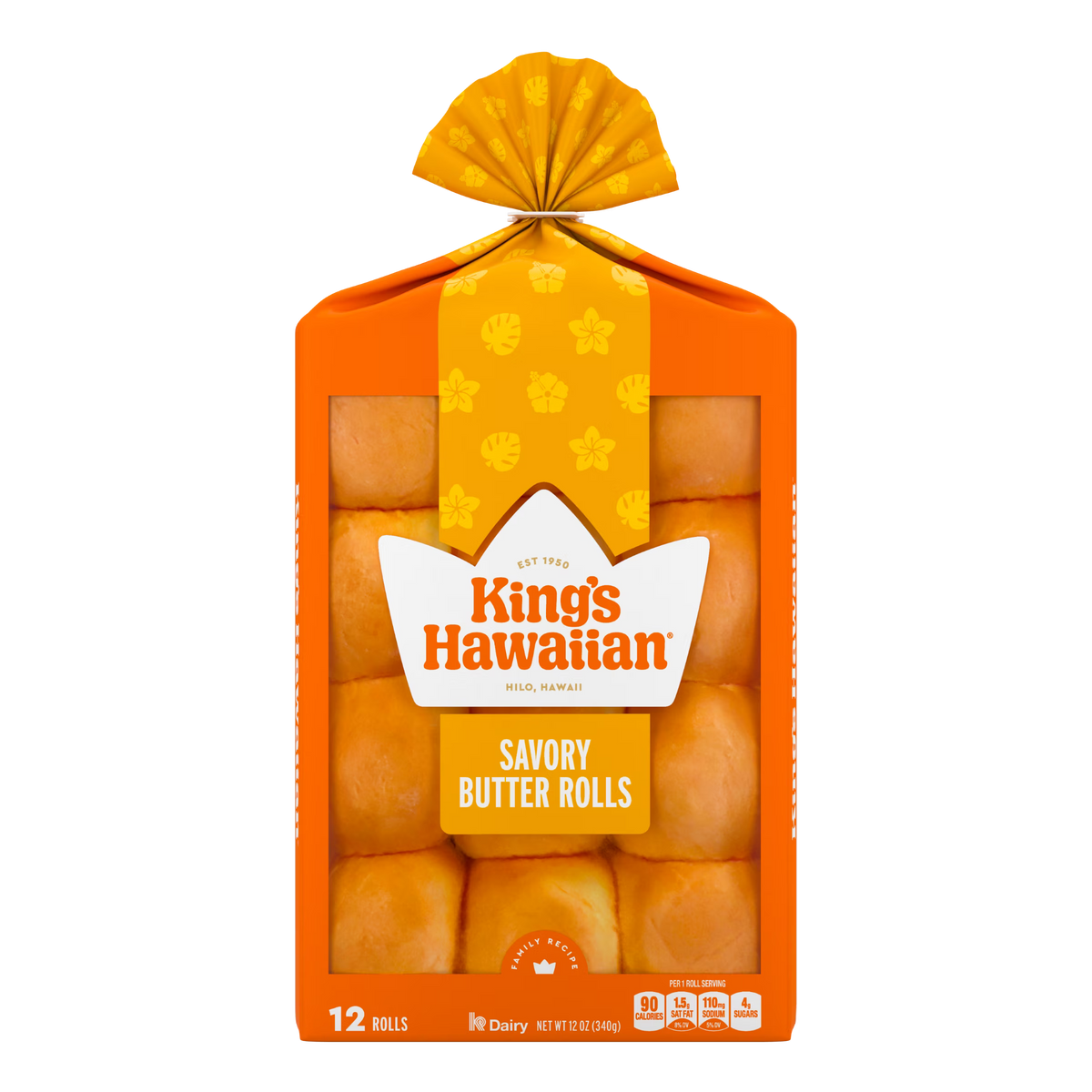 King's Hawaiian Savory Butter Rolls 12 Count, 12 oz