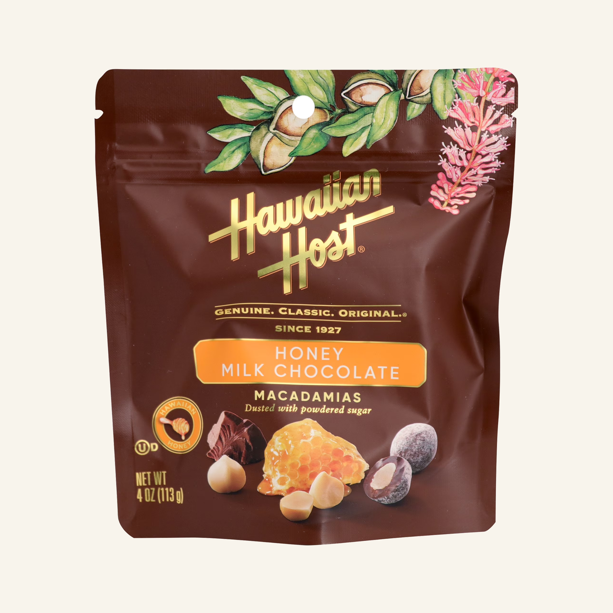 Hawaiian Host Honey Glazed Milk Choc Mac, 4 oz