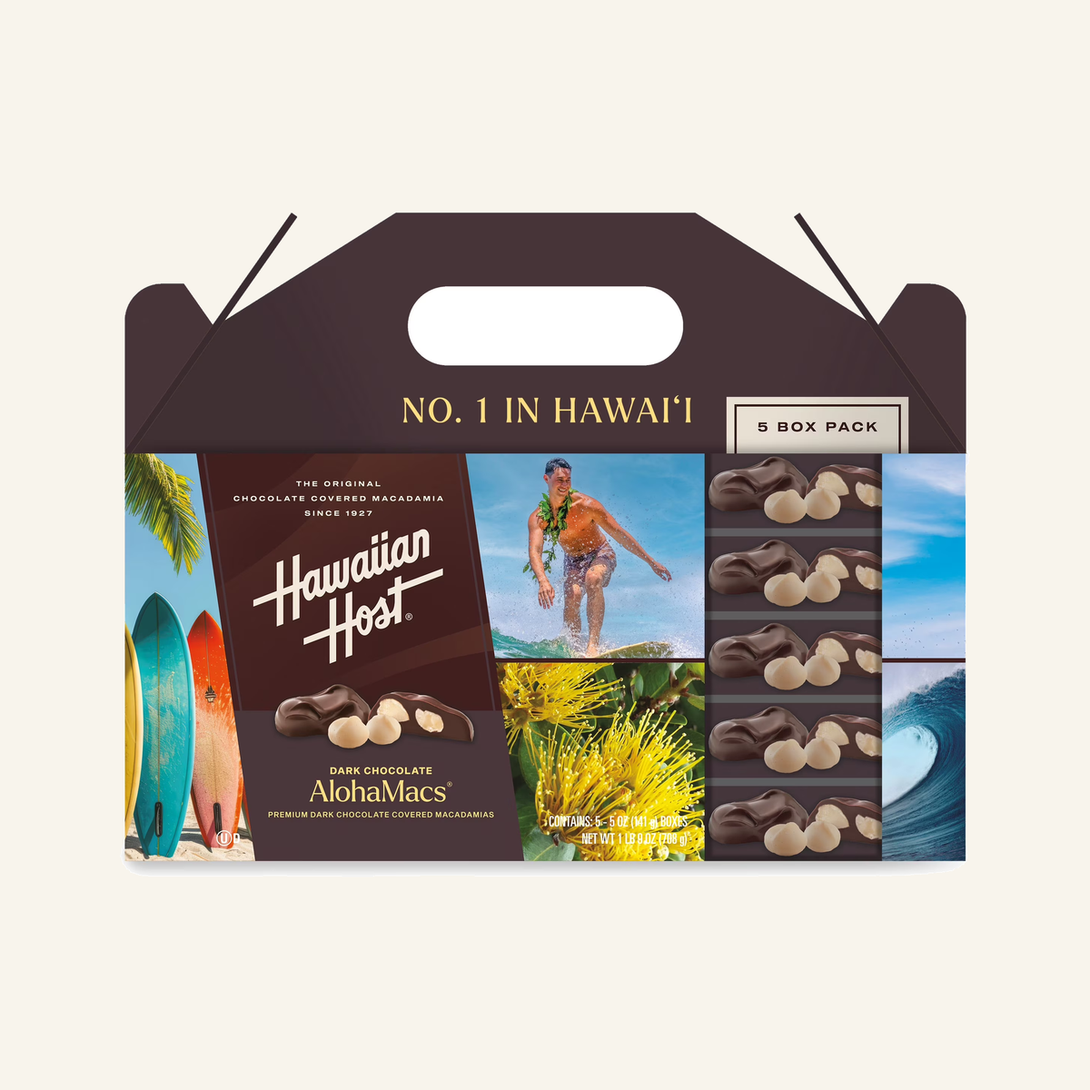 Hawaiian Host Aloha Mac Dark Chocolate 5pack, 25 oz