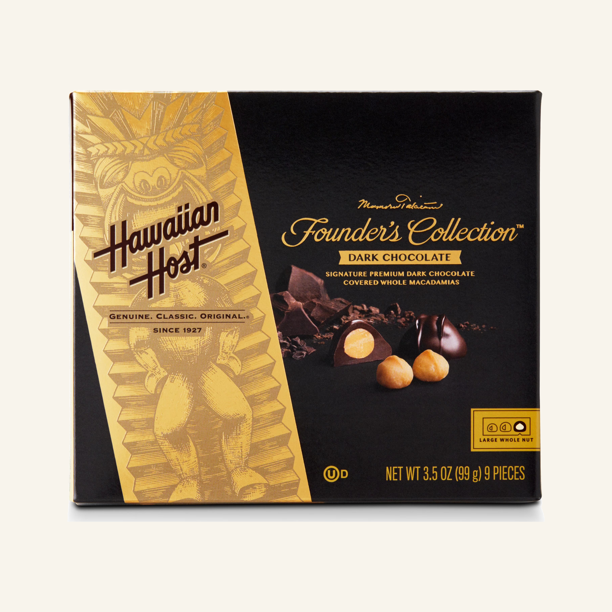 Hawaiian Host Whole Macadamias Covered in Premium Dark Chocolate, 3.5 Oz.