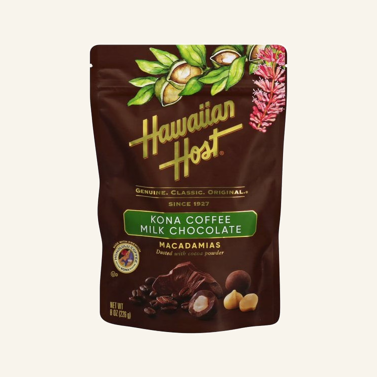 Hawaiian Host Kona Coffee Milk Chocolate Macadamias 8 oz