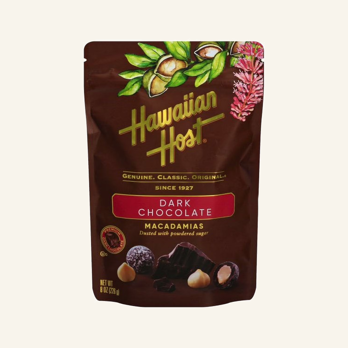 Hawaiian Host Dark Chocolate Macadamia Nuts, 8 oz