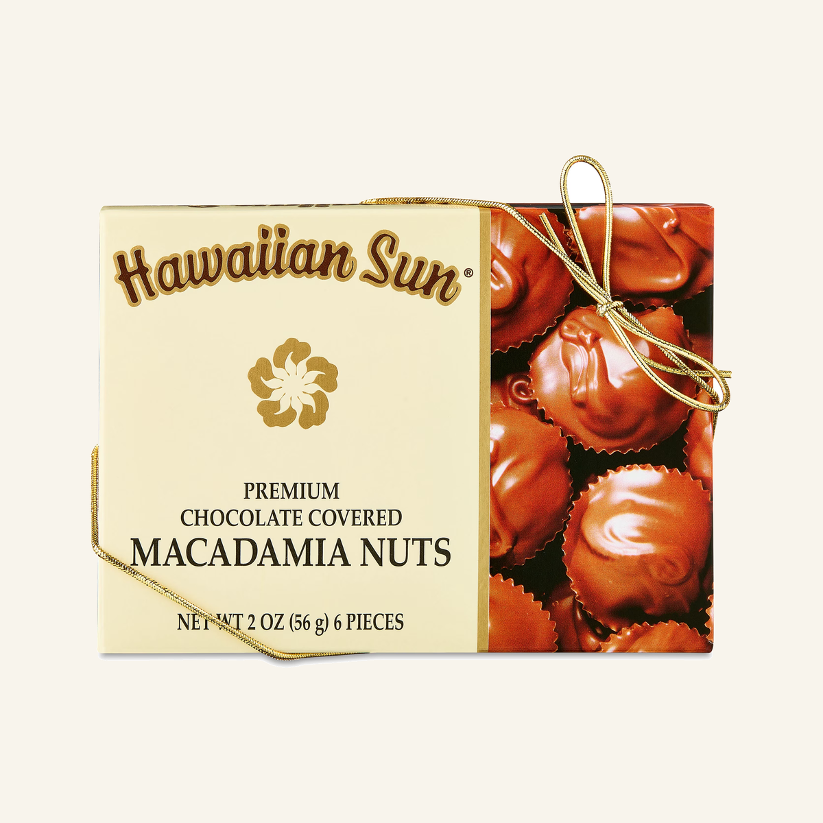 Hawaiian Sun Deluxe Whole Chocolate Covered Macadamia Nuts, 6 Count, 2 oz